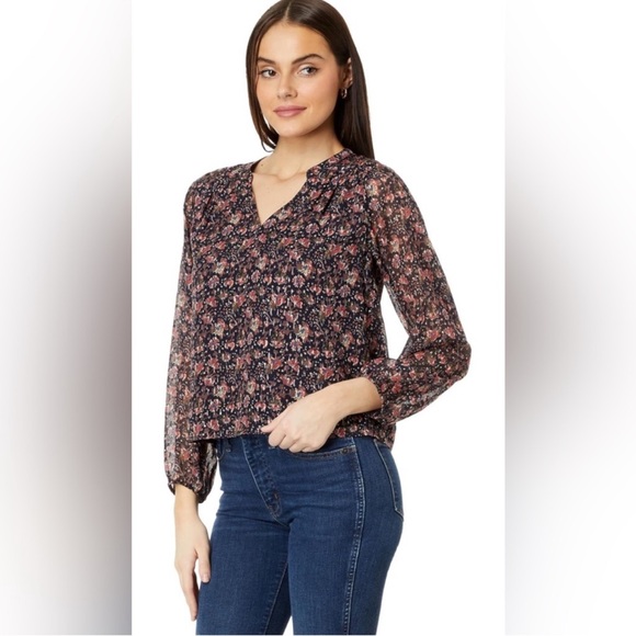 Faherty Sage Wood metallic blouse - Picture 1 of 13